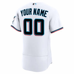 Miami Marlins Home Authentic Custom Jersey - White