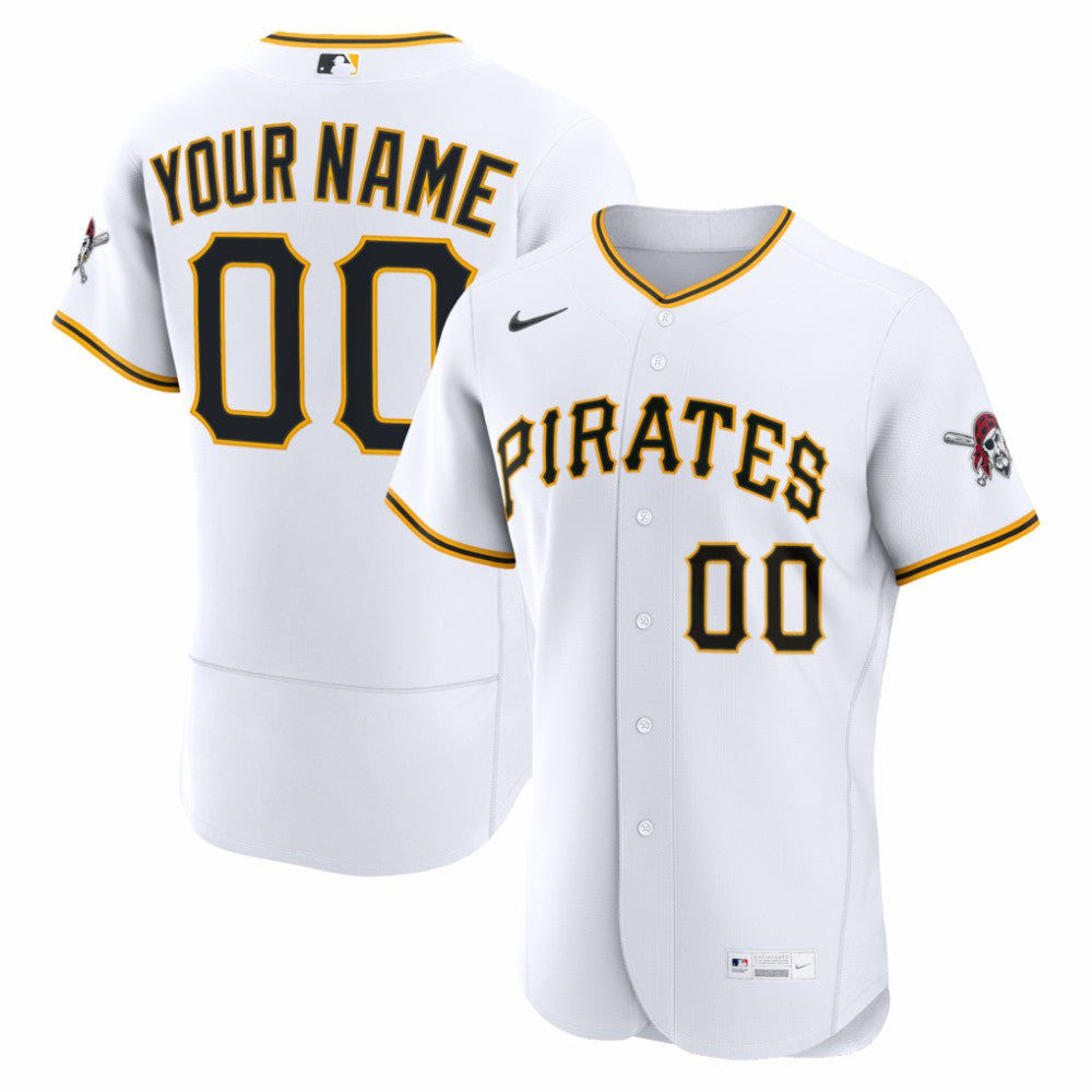 Pittsburgh Pirates Home Authentic Custom Jersey - White