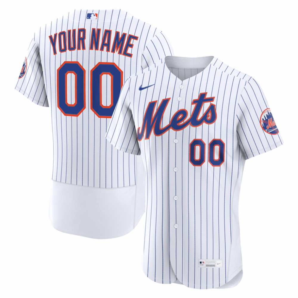 New York Mets Home Authentic Custom Jersey - White