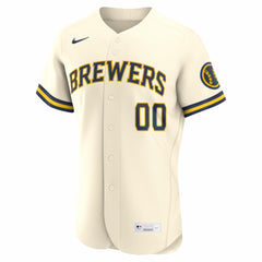 Milwaukee Brewers Home Authentic Custom Jersey - Cream