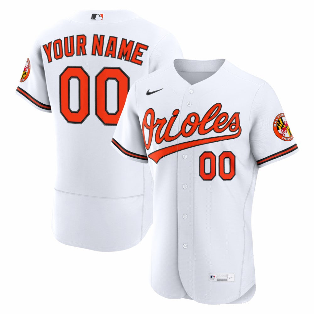 Baltimore Orioles Home Authentic Custom Jersey - White