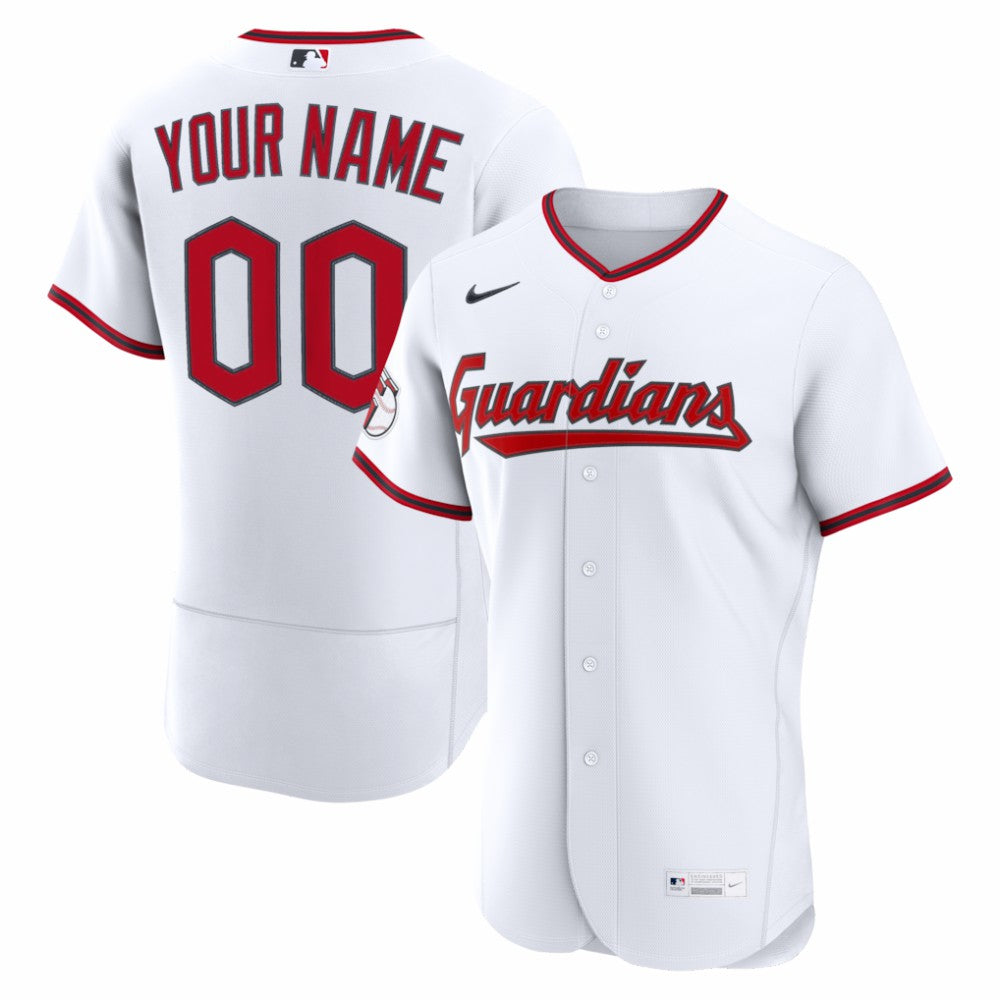 Cleveland Guardians Home Authentic Custom Jersey - White