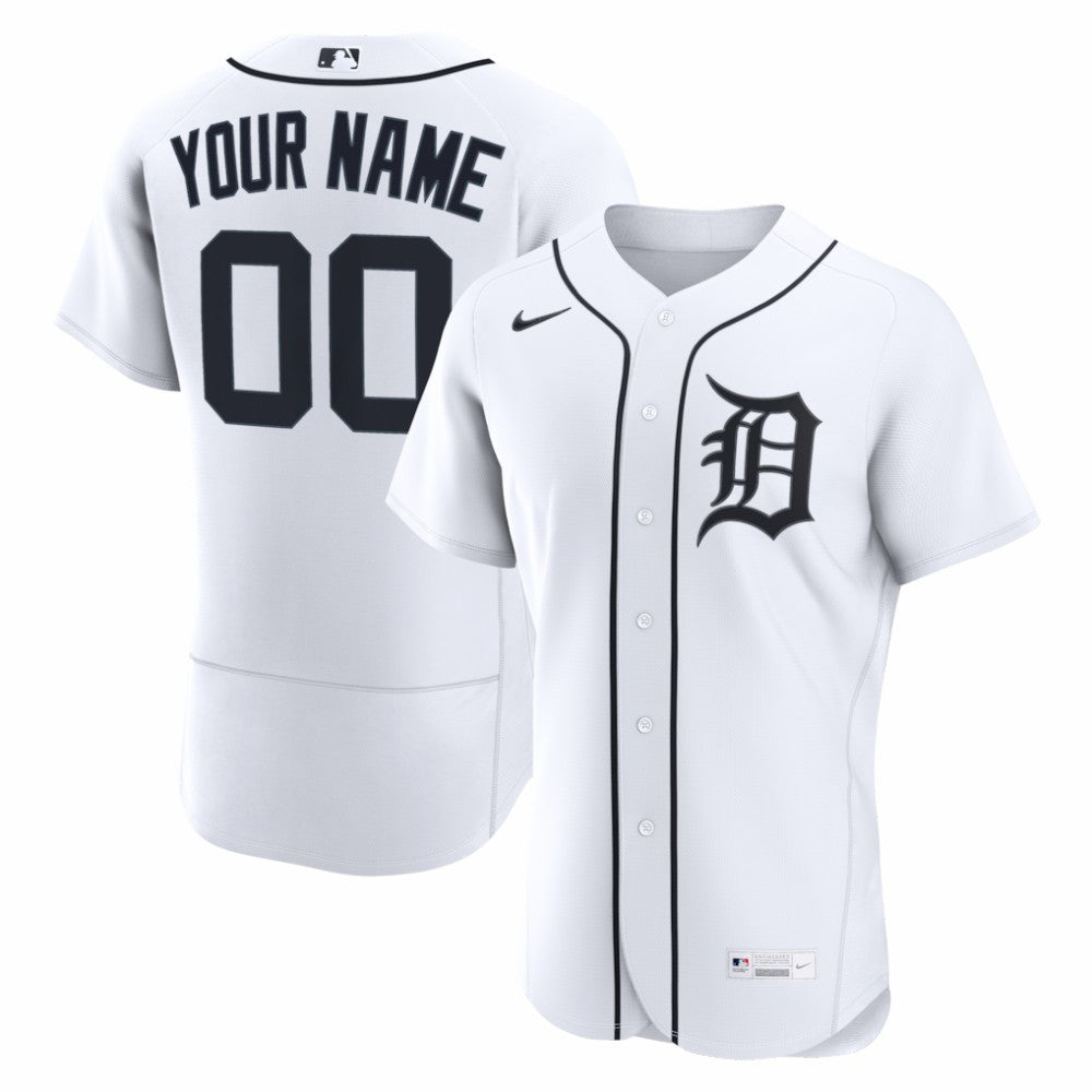 Detroit Tigers Home Authentic Custom Jersey - White