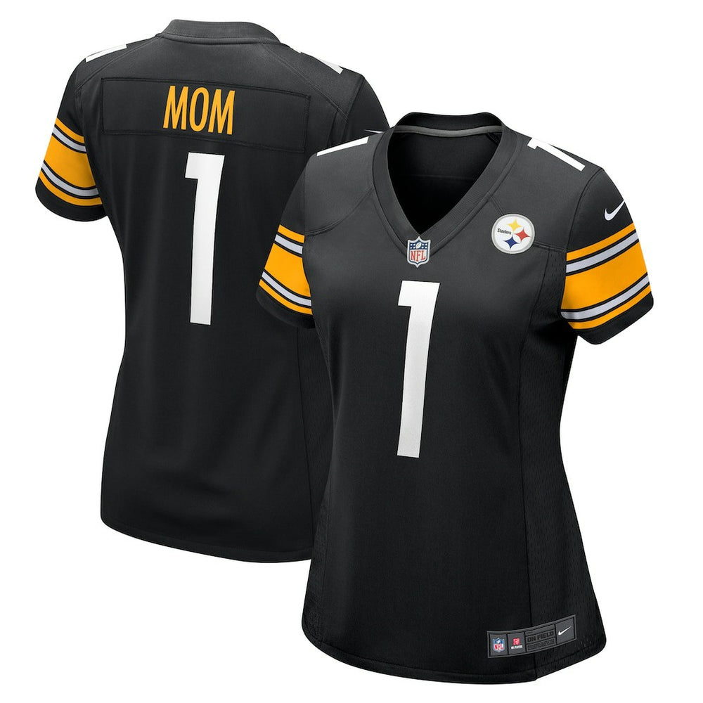 Number 1 Mom Pittsburgh Steelers Women's Game Jersey - Black