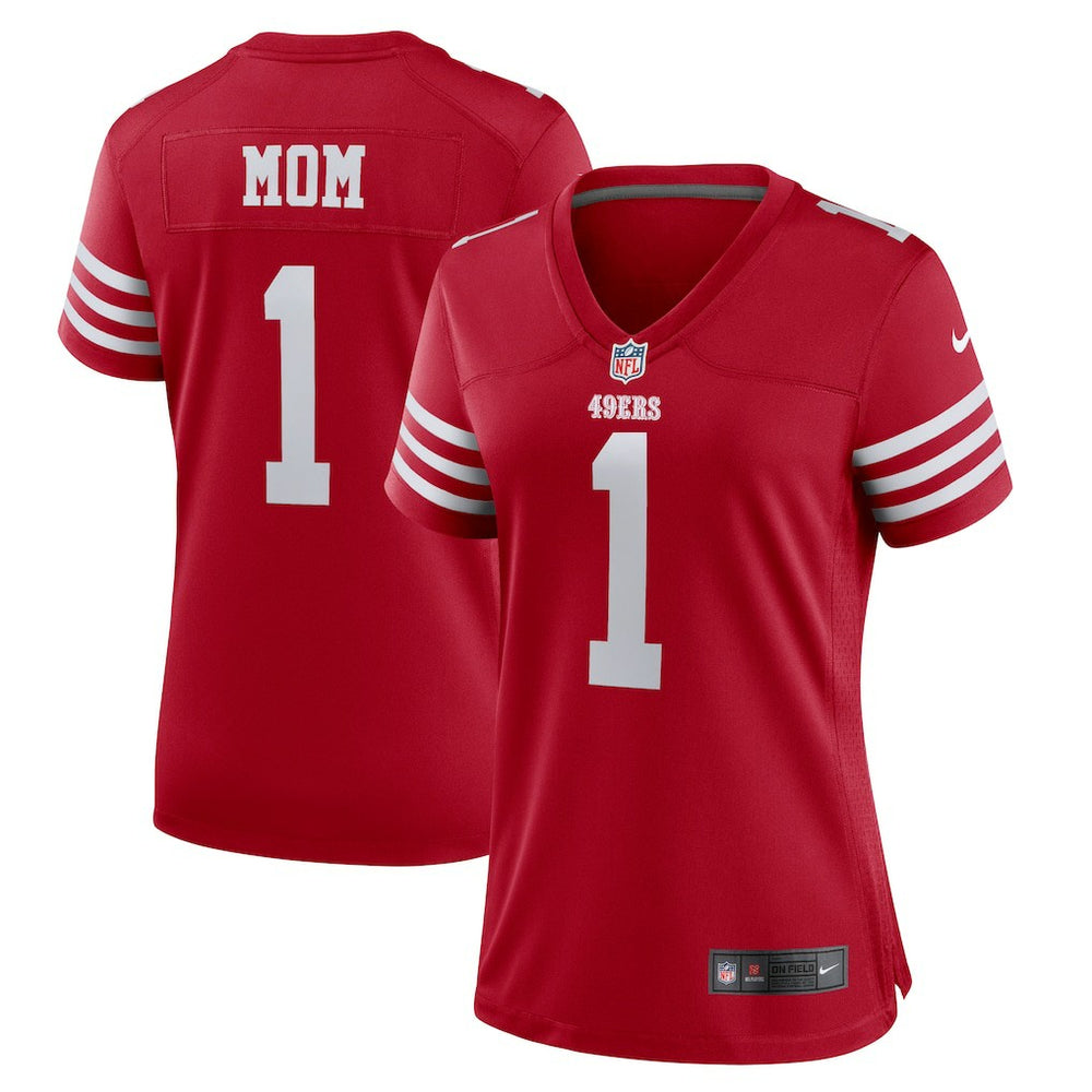 Number 1 Mom San Francisco 49ers Women's Game Jersey - Scarlet