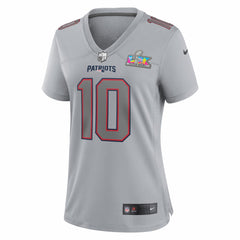 Drake Maye New England Patriots Women's Super Bowl LX Patch Atmosphere Fashion Game Jersey - Silver