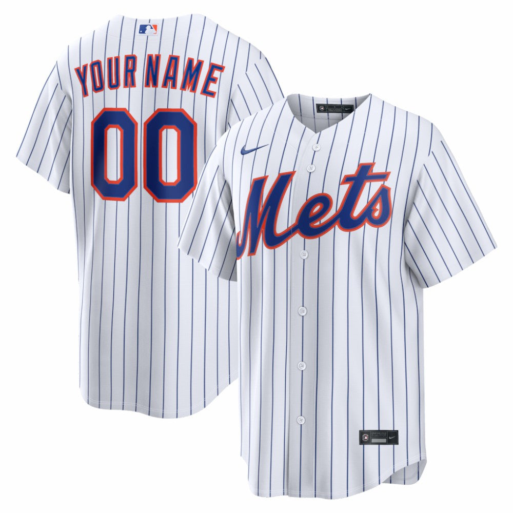 New York Mets Home Replica Custom Jersey - White