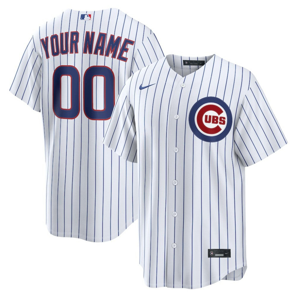 Chicago Cubs Home Replica Custom Jersey - White