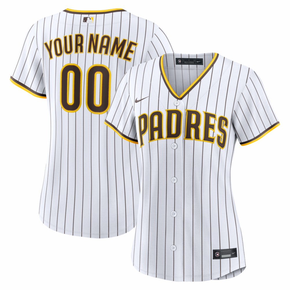 San Diego Padres Women's Home Replica Custom Jersey - White