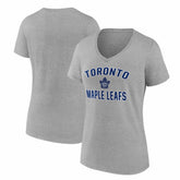 Toronto Maple Leafs Logo Athletic Women's Arch Victory V-Neck T-Shirt Heather Gray
