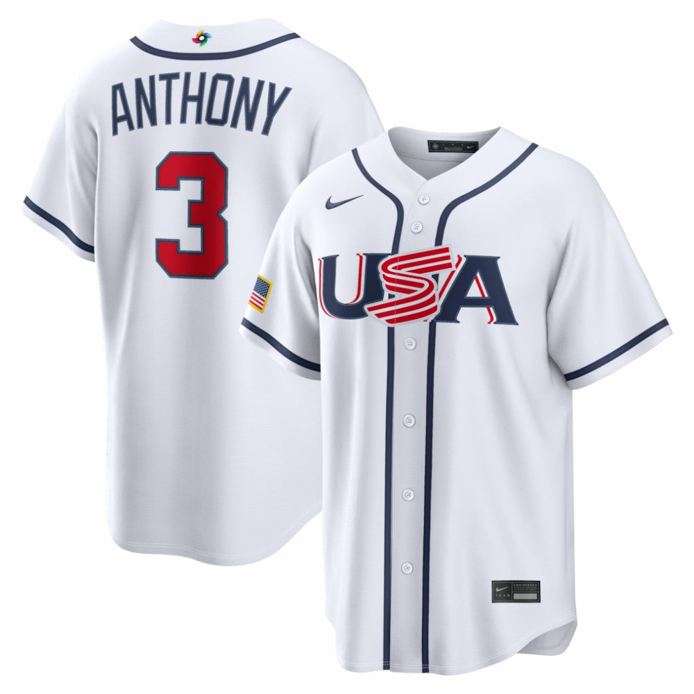 Roman Anthony USA Baseball 2026 World Baseball Classic Home Stadium Jersey - White