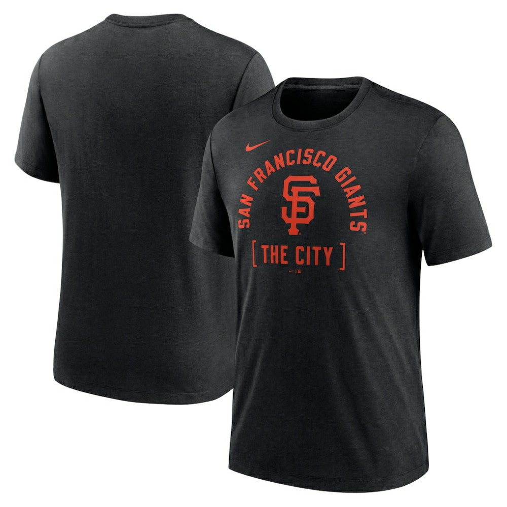 San Francisco Giants Swing Big Tri-Blend T-Shirt Heather Black | Nike
