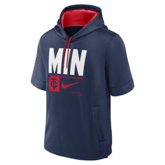 Minnesota Twins Tri Code Lockup Short Sleeve Pullover Hoodie Navy | Nike