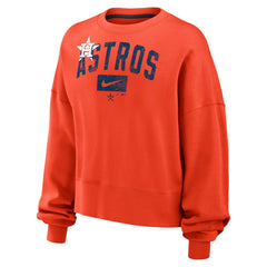 Houston Astros Women's Oversized Cropped Pullover Sweatshirt Orange | Nike