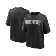 Chicago White Sox Women's Knockout Boxy T-Shirt Black | Nike