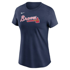Atlanta Braves Women's Wordmark T-Shirt Navy | Nike