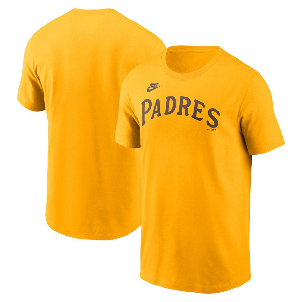 San Diego Padres Cooperstown Collection Wordmark T-Shirt Gold | Nike