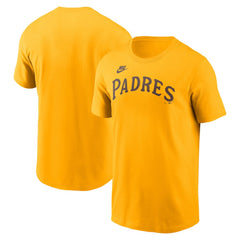 San Diego Padres Cooperstown Collection Wordmark T-Shirt Gold | Nike
