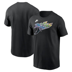 Tampa Bay Rays Cooperstown Collection Wordmark T-Shirt Black | Nike