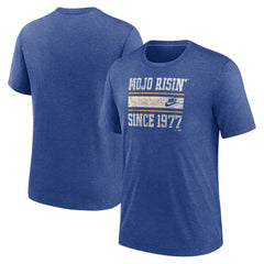 Seattle Mariners Cooperstown Collection Local Stack Tri-Blend T-Shirt Heather Royal | Nike