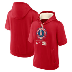 Los Angeles Angels City Connect Color Block Short Sleeve Pullover Hoodie Red | Nike