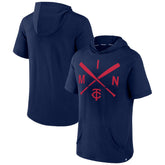 Minnesota Twins Iconic Rebel Short Sleeve Hooded Top Navy