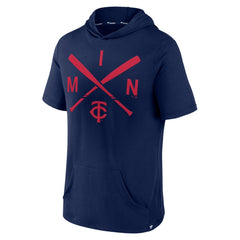 Minnesota Twins Iconic Rebel Short Sleeve Hooded Top Navy