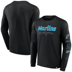 Miami Marlins Strike the Goal Long Sleeve T-Shirt Black