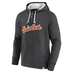 Baltimore Orioles Black Plan for Adversity Henley Fleece Pullover Hoodie