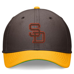 San Diego Padres Cooperstown Collection Rewind Swooshflex Performance Hat Brown/Gold | Nike