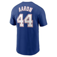 Hank Aaron Atlanta Braves Cooperstown Collection Fuse Name & Number T-Shirt Royal | Nike