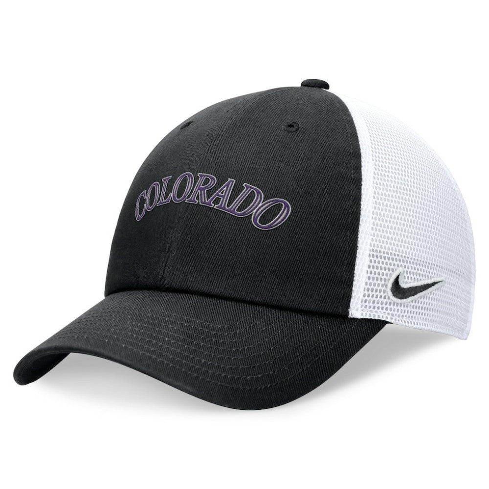 Colorado Rockies Wordmark Adjustable Trucker Hat Black | Nike