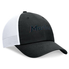 Miami Marlins Wordmark Adjustable Trucker Hat Black | Nike