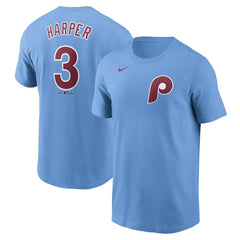 Bryce Harper Philadelphia Phillies Fuse Name & Number T-Shirt Light Blue | Nike