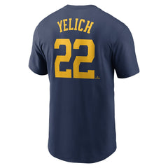 Christian Yelich Milwaukee Brewers Fuse Name & Number T-Shirt Navy | Nike