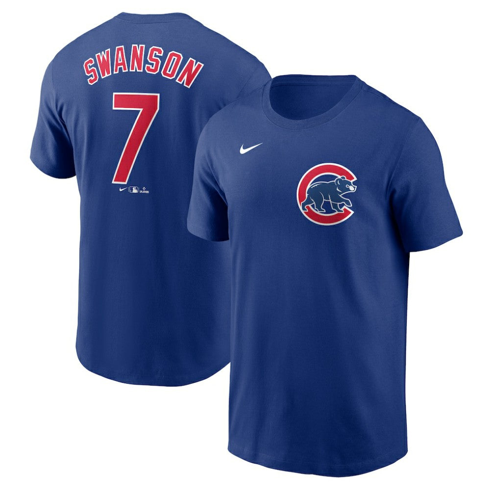 Dansby Swanson Chicago Cubs Fuse Name & Number T-Shirt Royal | Nike