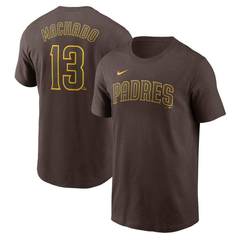 Manny Machado San Diego Padres Fuse Name & Number T-Shirt Brown | Nike