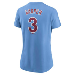 Bryce Harper Philadelphia Phillies Women's Cooperstown Collection Fuse Name & Number T-Shirt Light Blue | Nike