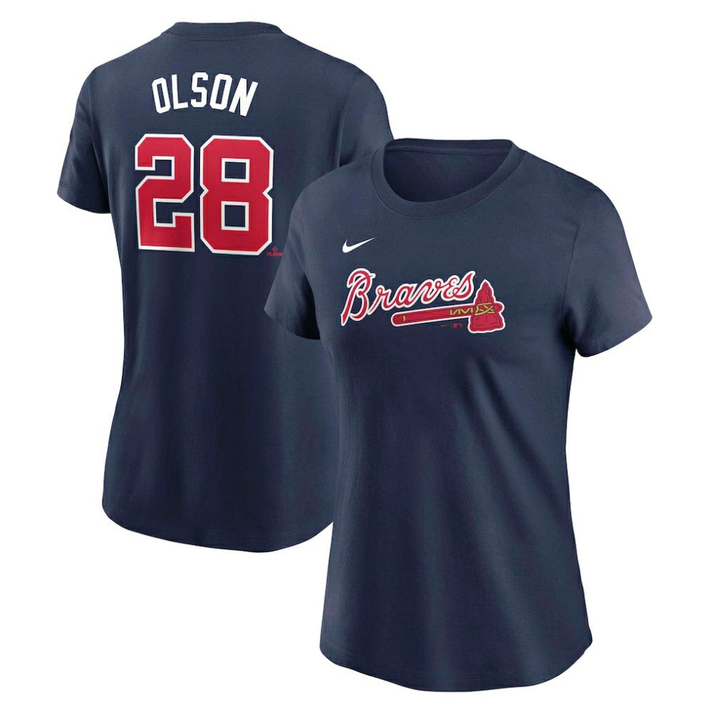 Matt Olson Atlanta Braves Women's Cooperstown Collection Fuse Name & Number T-Shirt Navy | Nike