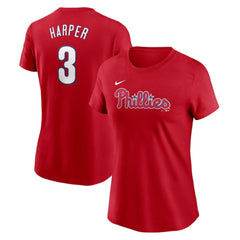 Bryce Harper Philadelphia Phillies Women's Cooperstown Collection Fuse Name & Number T-Shirt Red | Nike