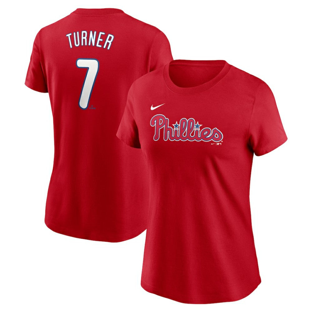 Trea Turner Philadelphia Phillies Women's Cooperstown Collection Fuse Name & Number T-Shirt Red | Nike
