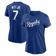 Bobby Witt Jr. Kansas City Royals Women's Cooperstown Collection Fuse Name & Number T-Shirt Royal | Nike