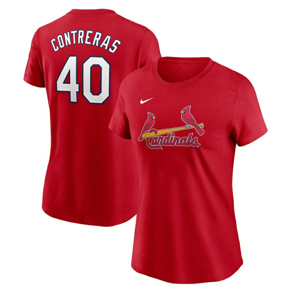Willson Contreras St. Louis Cardinals Women's Cooperstown Collection Fuse Name & Number T-Shirt Red | Nike