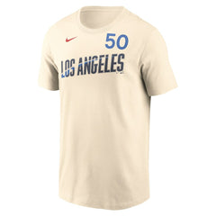 Mookie Betts Los Angeles Dodgers 2024 City Connect Fuse Name & Number T-Shirt Cream | Nike