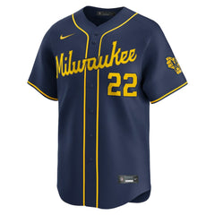 Christian Yelich Milwaukee Brewers Alternate Limited Player Jersey - Navy | Nike