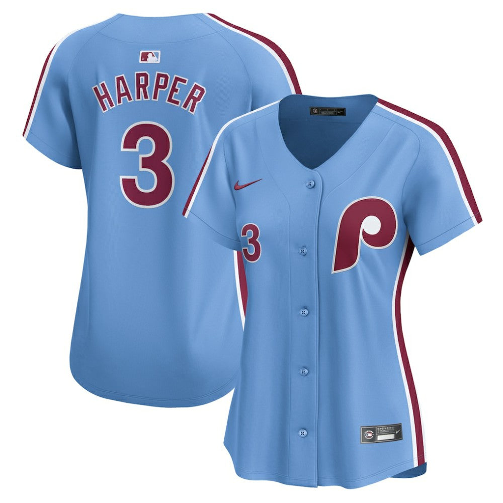 Bryce Harper Philadelphia Phillies Women's Alternate Limited Player Jersey?- Light Blue