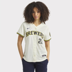 Christian Yelich Milwaukee Brewers Women's Home Limited Player Jersey Cream | Nike