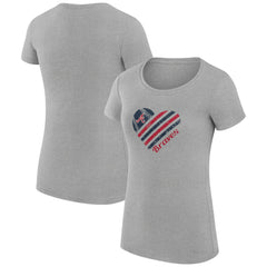 Atlanta Braves G-III 4Her by Carl Banks Women's Super-Slim Fit Lightweight Heart Graphic T-Shirt Heather Gray
