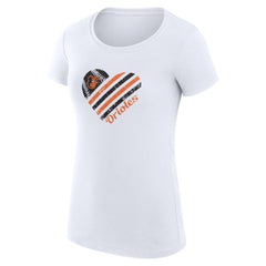 Baltimore Orioles G-III 4Her by Carl Banks Women's Super-Slim Fit Lightweight Heart Graphic T-Shirt White