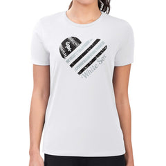 Chicago White Sox G-III 4Her by Carl Banks Women's Super-Slim Fit Lightweight Heart Graphic T-Shirt White